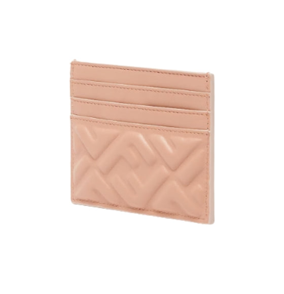 Pink FF Motif Embossed Baguette Card Holder