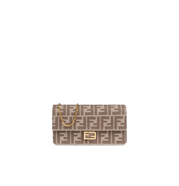 Beige Chain Baguette Shoulder Bag