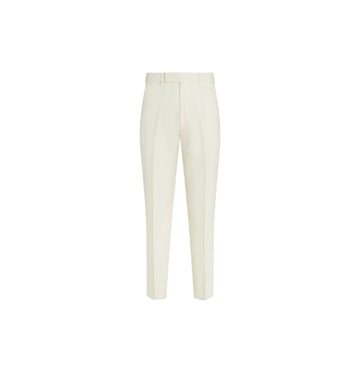 White Oasi Linen Tailored Pants