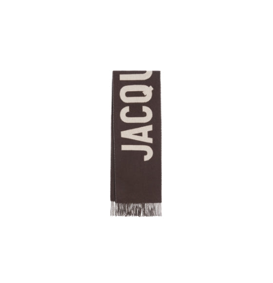 Brown Fringe Logo Scarf