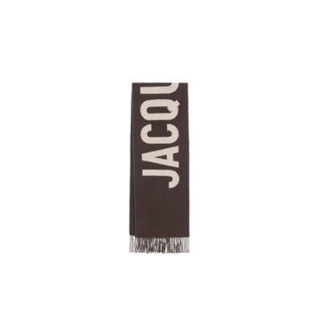Brown Fringe Logo Scarf
