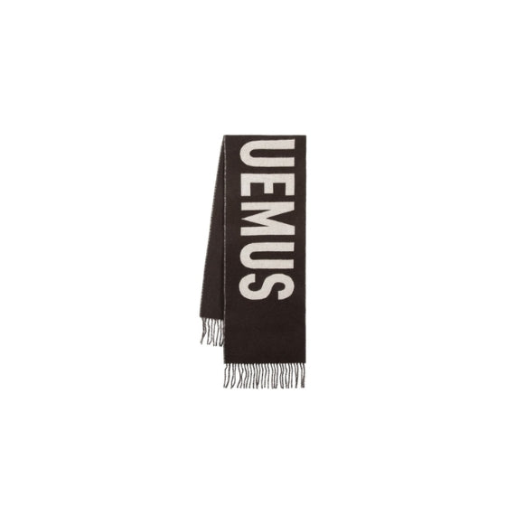 Brown Fringe Logo Scarf
