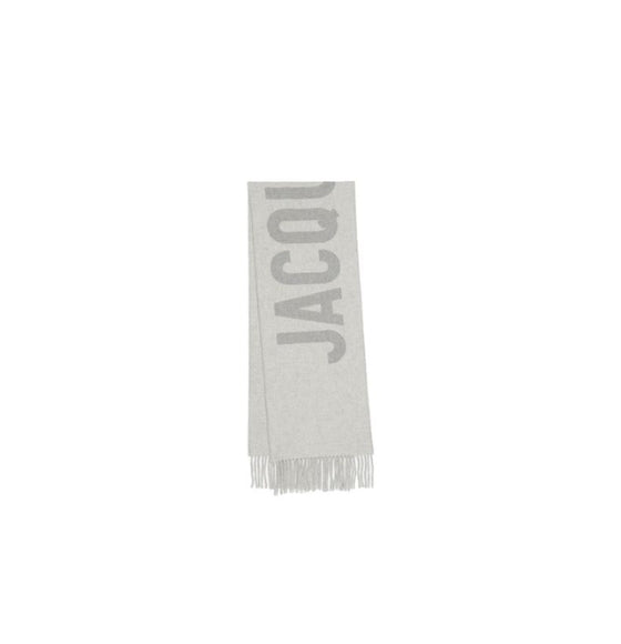 Grey Fringe Logo Scarf