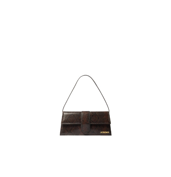 Dark Brown Bambino Long Leather Handbag