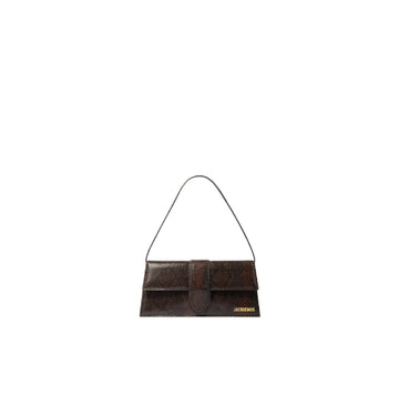 Dark Brown Bambino Long Leather Handbag