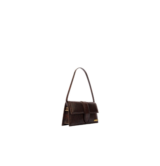 Dark Brown Bambino Long Leather Handbag
