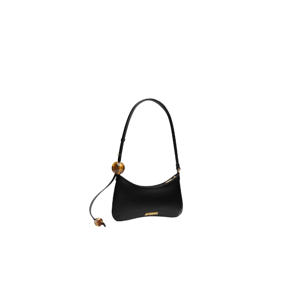 Black Bisou Perle Beaded Shoulder Ba