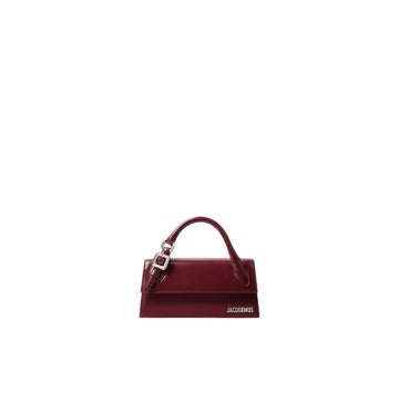 Burgundy Le Chiquito Long Leather Buckled Bag