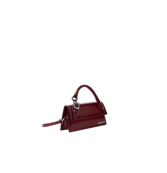 Burgundy Le Chiquito Long Leather Buckled Bag