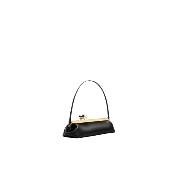 Black Leather Long Salon Clutch