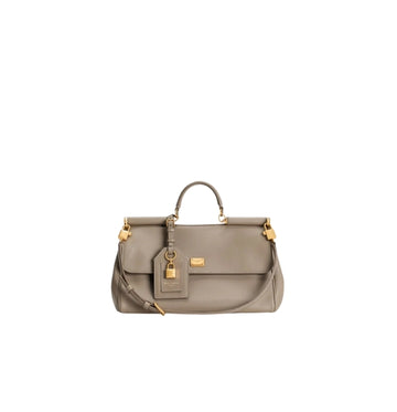 Beige My Sicily Leather Shoulder Handbag