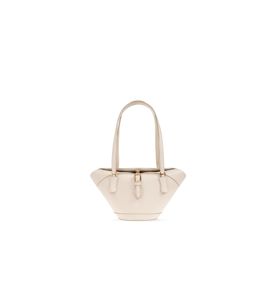 Ivory White Capri Coffa Leather Shoulder Bag
