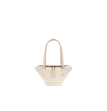 Ivory White Capri Coffa Leather Shoulder Bag