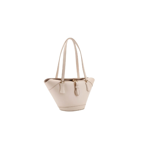 Ivory White Capri Coffa Leather Shoulder Bag
