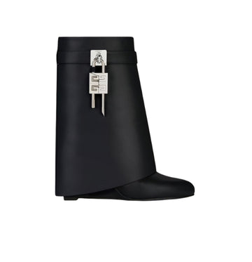 Black Shark Lock Ankle Boots