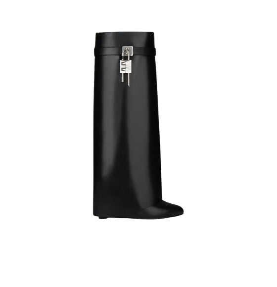Black Shark Lock Wide-Fit Boots