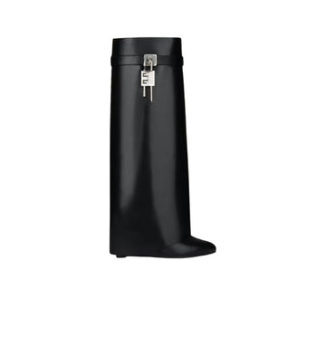 Black Shark Lock Wide-Fit Boots