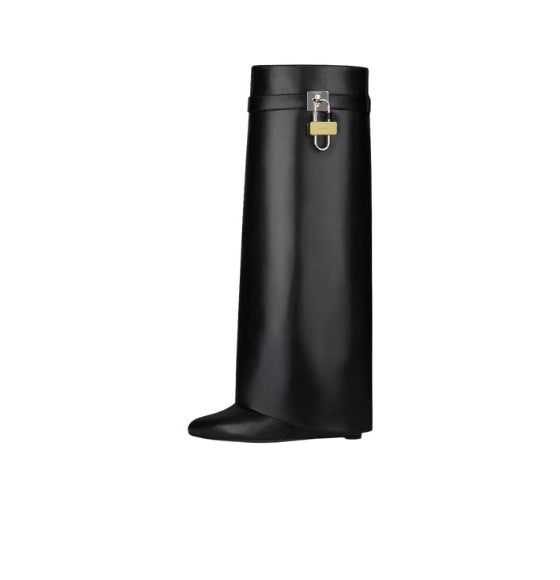 Black Shark Lock Wide-Fit Boots
