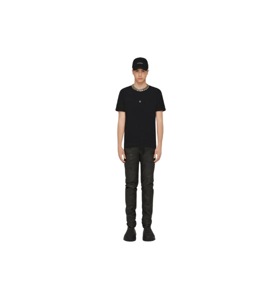 Black 4G Logo Detail Slim Fit T-Shirt