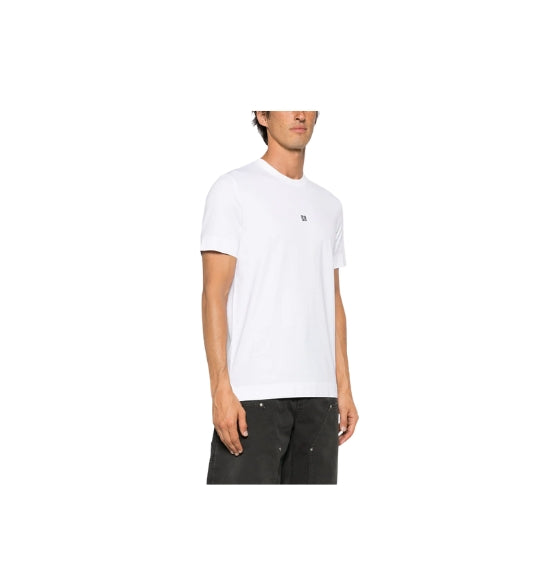 White 4G Logo Detail Slim Fit T-Shirt