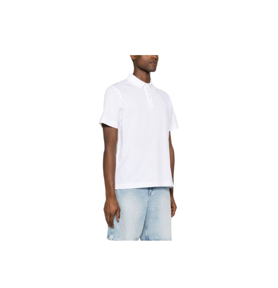 White 4G Logo Detail Cotton Polo Shirt