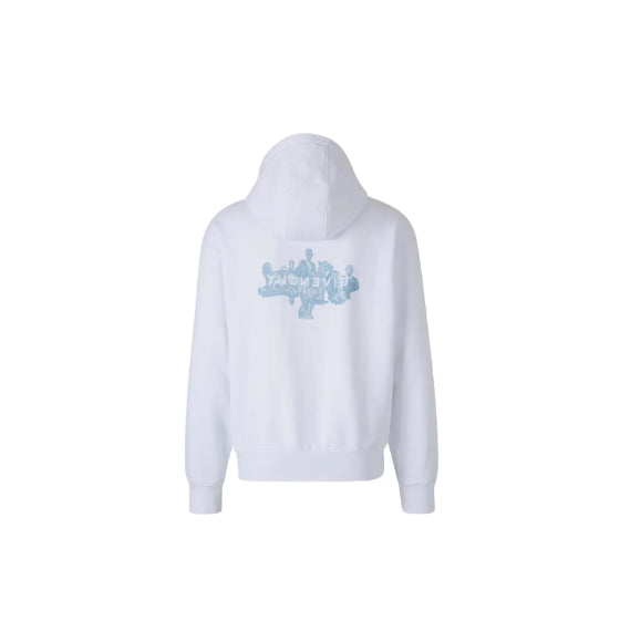 White Logoed Hubert Objects Printed Drawstring Hoodie