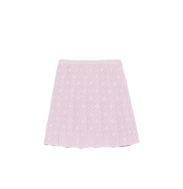 Pink Parma Monogram 72 Jacquard Pleated Knit Mini Skirt