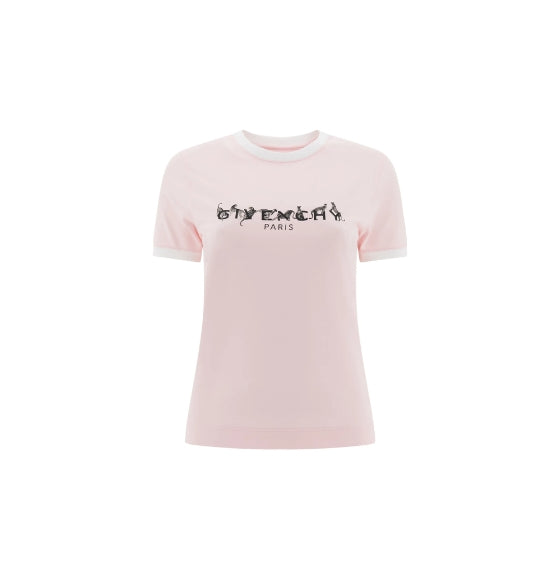 Pink Logo-Printed Slim Fit T-Shirt