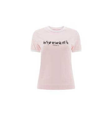 Pink Logo-Printed Slim Fit T-Shirt