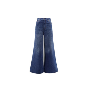 Chloe Blue High-Rise Wide-Leg Jeans