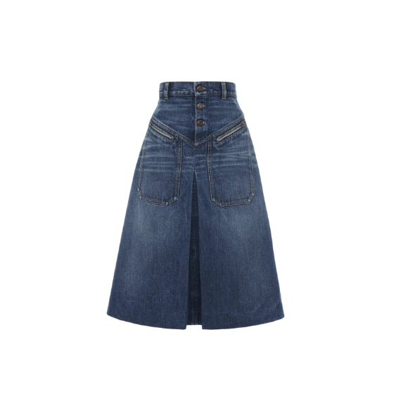 Chloé Blue Denim Knee-Length Skirt