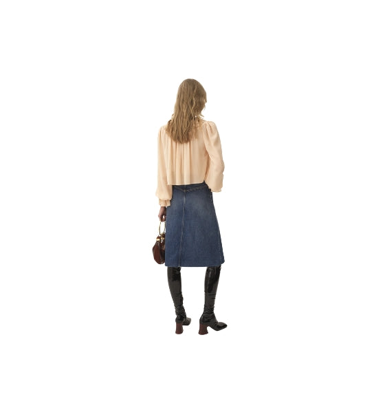 Chloé Blue Denim Knee-Length Skirt