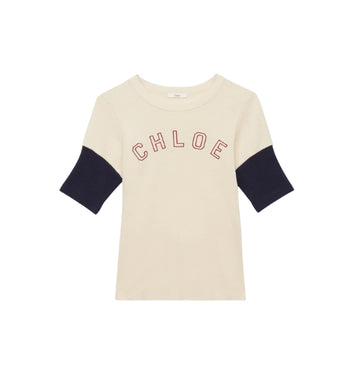 Chloe White Flamé Fitted T-Shirt