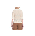 Chloé White Lace-Collar Pointelle Pullover Sweater