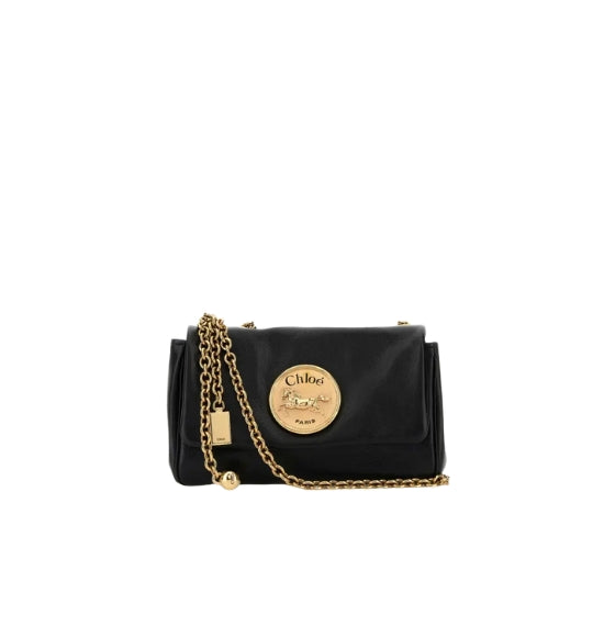 Chloe Black Leather Heritage Shoulder Bag