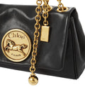 Chloe Black Leather Heritage Shoulder Bag