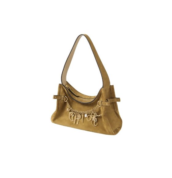 Chloe Beige Suede Charms Hobo Bag