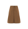 Chloe Brown Wide-Leg Bermuda Shorts