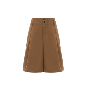 Chloe Brown Wide-Leg Bermuda Shorts