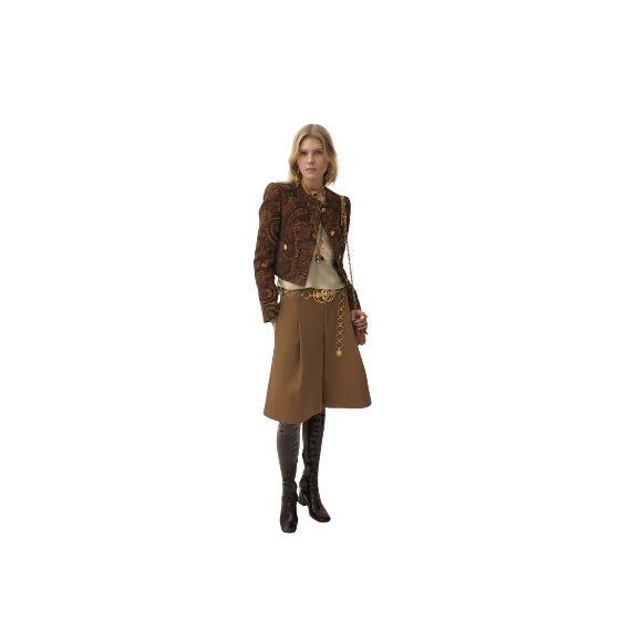 Chloe Brown Wide-Leg Bermuda Shorts
