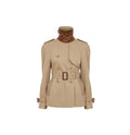 Chloe Brown Cotton Gabardine Short Trench Coat