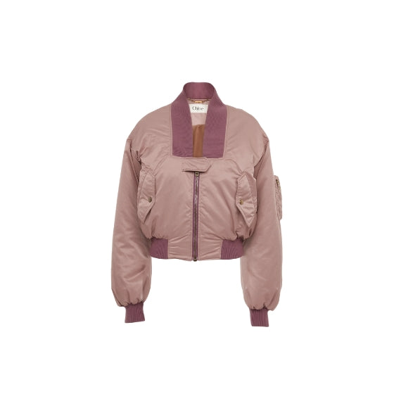 Chloé Pink Nylon Bomber Jacket