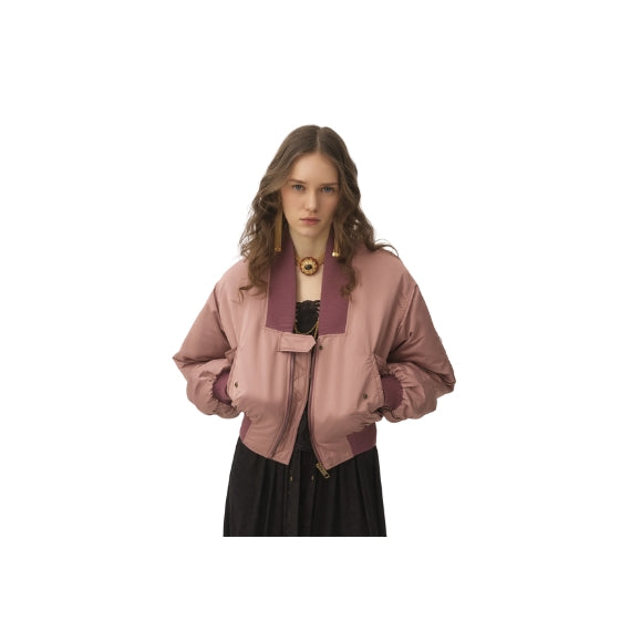 Chloé Pink Nylon Bomber Jacket
