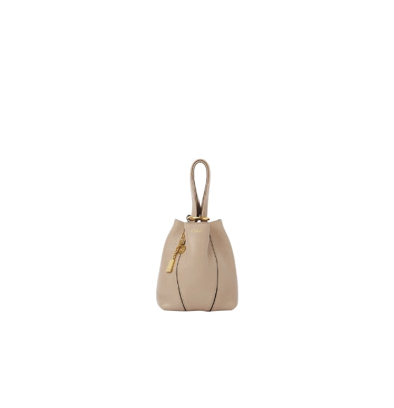 Chloe Tan Leather Small Spin Tote Bag
