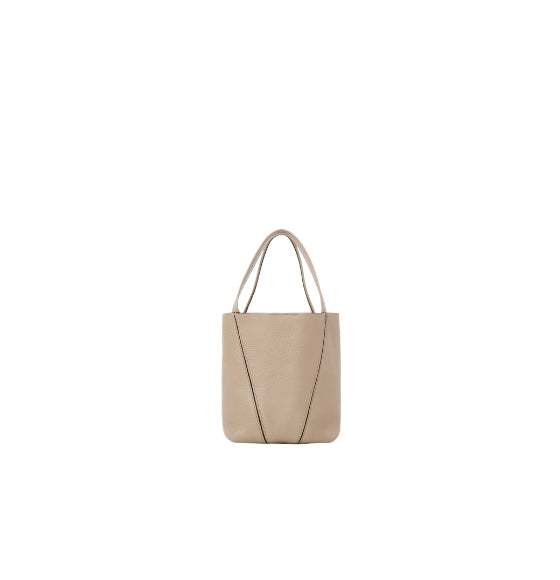 Chloe Tan Leather Small Spin Tote Bag