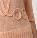 Chloe Orange Elbow-Sleeve Logo Sweater