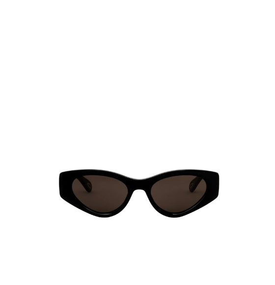 Black & Metal Gold Bold Cat-Eye Marcie Sunglasses