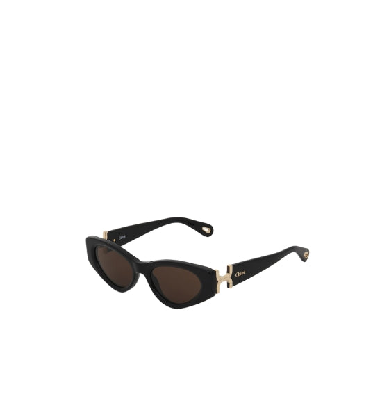 Black & Metal Gold Bold Cat-Eye Marcie Sunglasses