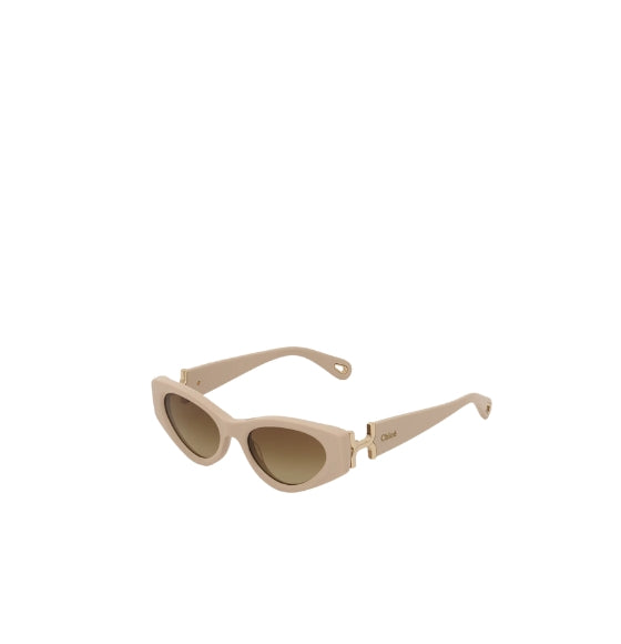 Ivory Metal Gold Bold Cat-Eye Marcie Sunglasses