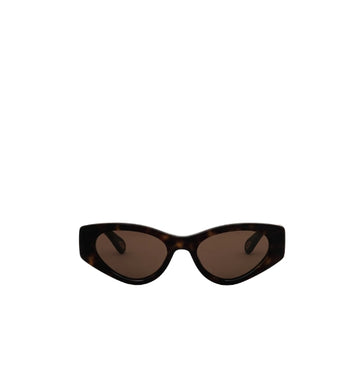 Havana Brown Metal Gold Bold Cat-Eye Marcie Sunglasses